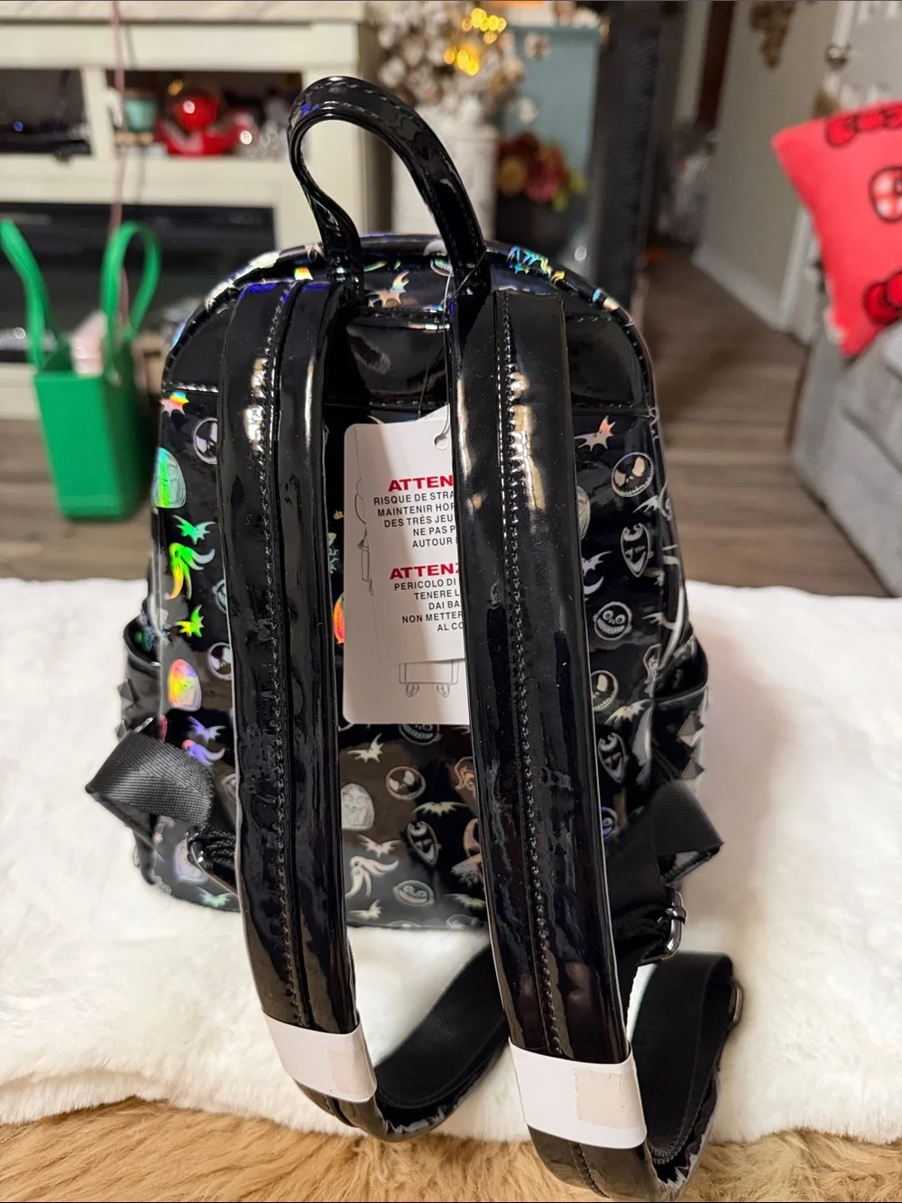 Loungefly Disney Parks Nightmare Before Christmas Holographic AOP Backpack NWT